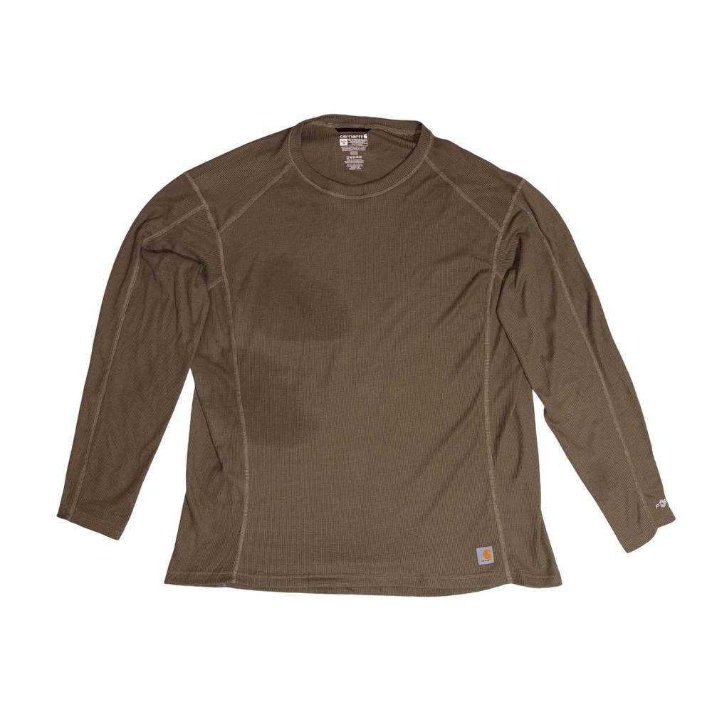 CARHARTT Force Thermal Shirt Mens 3XL Brown Waffle Base Layer MBL113B
